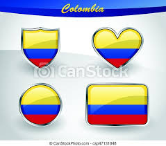 Siempre puedes acudir a internet. Glossy Colombia Bandera Icono El Icono De La Bandera De Glossy Colombia Con Forma De Escudo Corazon Circulo Y Rectangulo Canstock