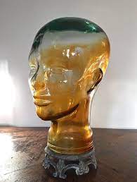 Glass Figural Head Mannequin Head Hat Display Retail Store Etsy Hat Display Retail Store Display Mannequin Heads