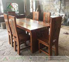 Set Meja Trembesi Koin Minimalis Meja Minimalis Rumah