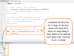 Calendar In Python Python Calendar Python Programming