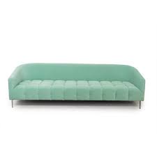The most common mint green couch material is cotton. Mint Green Velvet Curved Sofa