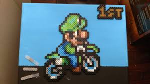 Luigi S Big Win Mariokart 8 Deluxe Perler Beads Ectofusion 2017 Bead Art Perler Beads Fusion Beads