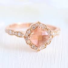Registered users only was available, but we open to make adjustments. Mini Vintage Floral Ring In Scalloped Band W Sunstone And Diamond La More Design
