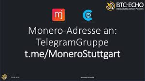 This is a simple telegram echo bot built using golang and netlify functions. Monero Adresse An Telegramgruppe T Me Monerostuttgart Ppt Herunterladen