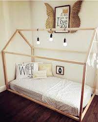 wild things themed kids room with montessori floor house bed frame from rubyrye com house frame bed toddler bed frame diy toddler bed