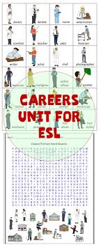 Careers Vocabulary Unit For Esl English Language Learners Esl Vocabulary An English Language Learners English Language Learners Activities Language Learners