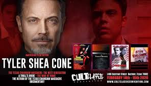Tyler Shea Cone and Joe Stevens part of the Texas Chainsaw Massacre Family  will be joining us for The Cult Classic Convention. This will be Joe's  first ever convention lets give him