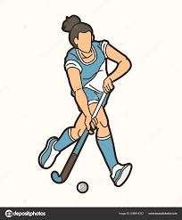 Field Hockey Sport Player Action ...