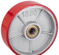 PrimeMatik - Paletten Fixierer Rad für Hubwagen Polyurethan Rolle 180x50 mm  900 Kg