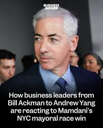 Business leaders, including Bill Ackman and Andrew Yang, have congratulated  Zohran Mamdani
