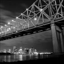 Black And White Cityscape Photography Black And White Picture Of The New Orleans Skyline At Night And The Ponchartrain Expressway Black And White Pictures New Orleans Skyline Black And White Canvas