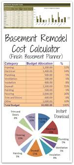 Stay On Top Of Your Renovation Costs With This Basement Remodel Costs Calculator Excel Template Basement Remodel Cost Basement Remodeling Basement Remodel Diy