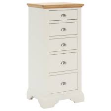 You can even get an unfinished wood chest of drawers a tall chest of drawers helps complement the room's height. The Carrington 5 Drawer Tall Chest Ivory White Chests Of Drawers