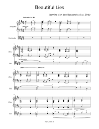 Birdy Beautiful Lies Piano Cello Accompaniment Sheet Music For Piano Cello Solo Musescore Com
