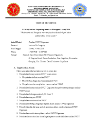Doc Contoh Tor Analisis Swot Organisasi Sri Andini Widya Ningrum Academia Edu