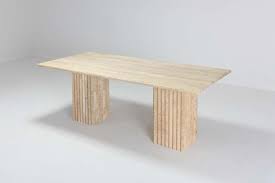 Travertine Dining Table In The Style Of Carlo Scarpa In 2020 Dining Table Marble Dining Table Marble Dinning Table