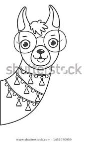 Cute Llama Coloring Pages Cute Outline Doodle Llamas Head Hand Stock Vector Royalty In 2020 Cute Coloring Pages Coloring Pages Animal Coloring Pages