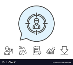 Head Hunting Line Icon Business Target Sign