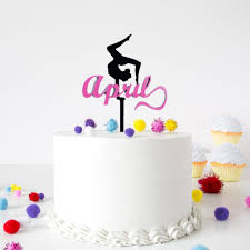 Started by mary galvan on 24 aug 13. Gymnast Silhouette Personalized Birthday Cake Topper 3d Wade Creations