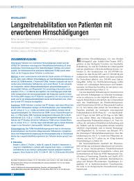 Zum einen gibt es spezielle praxen für ergotherapie, bei denen die patienten ambulant behandelt werden. Pdf Langzeitrehabilitation Von Patienten Mit Erworbenen Hirnschadigungen Eine Randomisierte Kontrollierte Studie Zu Einem Intensiven Teilhabeorientierten Ambulanten Therapieprogramm