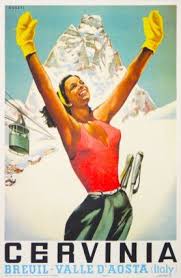 Cervinia Italy Vintage Ski Posters Vintage Ski Ski Posters