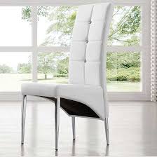 Bontempi clara light gray side dining chair. Vesta Studded Faux Leather Dining Room Chair In White 79 95 Go Furniture Co Uk