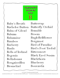 Flower Beginning With B Printable Flower Names Poster Beginning With Letter B Wonderweirded Wildlife Com Common Plant Names Flower Names Lettering Flowers