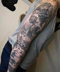 Wild forest scenery tattoo on half sleeve. Top 63 Best Forest Sleeve Tattoo Ideas 2021 Inspiration Guide Artofit