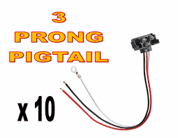 Never put your trailer on the road with questionable wiring or a lighting system that is already known to be failing. 3 Prong Pigtail Wire Plug For Truck Trailer Stop Turn Tail Lights Qty 10 Ebay