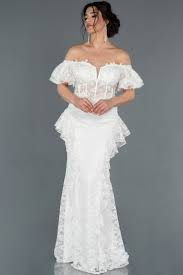 Kemik Kayik Yaka Dantelli Balik Abiye Abu1278 The Dress Gelin Elbisesi Elbise Modelleri