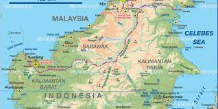 Be spatial to be special. Map Of Borneo Island In Indonesia Malaysia Brunei Welt Atlas De