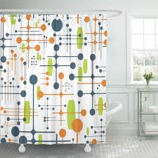 Check spelling or type a new query. Cynlon Pink Black Retro Futuristic Blue Gold Modern Mid Century Bathroom Decor Bath Shower Curtain 66x72 Inch Walmart Com Walmart Com