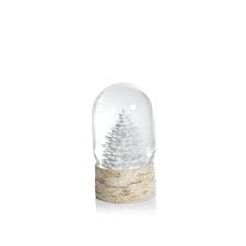Shop Black Friday Deals On 5 Tall Snow Globe On Birch White Tree Sculpture White And Beige Overstock 23136554