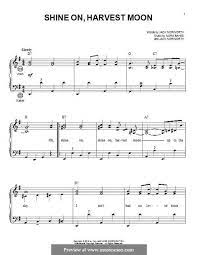 Shine On Harvest Moon By N Bayes Harvest Moon Printable Sheet Music Harvest