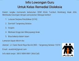 Open recruitmen lowongan kerja (loker) guru privat di perwira bekasi utara dengan syarat: Facebook