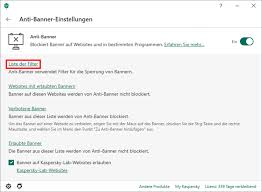 Entfernen Von Werbebannern Auf Websites Mithilfe Von Anti Banner In Kaspersky Internet Security 20