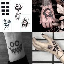 Home floral tattoos vector floral pattern tattoo design. Temporary Tattoos Realistic Black Rose Flowers Rectangular Blocks Women Sexy Rose Floral Fake Tattoos Stickers For Girls Arm Neck Leg Body Art Makeup Shopee Philippines