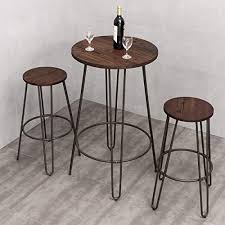 Whether you need a breakfast nook, an entertaining area, a study area, or you. 3 Piece Small Space Dining Table Chair Set Bar Height Pub Table Modern Rustic Chic Furniture Round Bar Table Bistro Stools Pub Table Sets