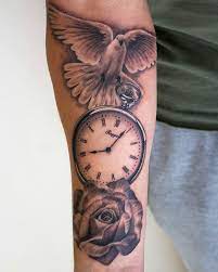 Rose Pocket Watch Dove Tattoo Watch Tattoos Clock And Rose Tattoo Pocket Watch Tattoos