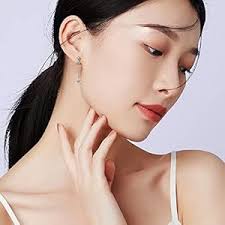 PHNIBIRD Kulak Klipsleri Kulak Deliksiz Bayanlar 925 Ayar Gümüş Damla Küpe  Uzun Zirkonyalı Düğün Küpeleri Anne Kadın Kız Gelin İçin (A) :  Amazon.com.tr: Moda