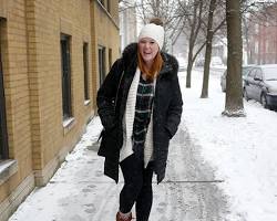 Image of someone wearing stylish snow boots in Chicago