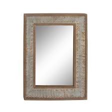 Litton Lane 39 In X 29 In Rustic Wood And Metal Framed Mirror 98148 The Home Depot Mirror Wall Metal Frame Mirror Accent Mirrors