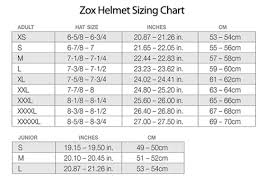 Zox Kaba S Snow Helmet Sizing Chart