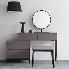 Grey Makeup Vanity Set With Side