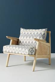 Washed Ikat Cane Chair Chair Cane Chair Upholstered Accent Chairs
