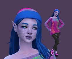 Phthalo & Violet, teen daughter of my Boba Tales Legacy (can link the rules  if anyone wants them)