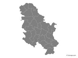 Vojvodina, belgrade, šumadija and western serbia, southern and. Grey Map Of Serbia With Districts Free Vector Maps