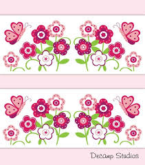 Disney princess bedroom wallpaper girls photo wall mural in giant size red. Butterfly Garden Wallpaper Border Wall Art Decals Floral Girls Room Stickers Decor Estampas Estampa Para Canecas Molduras Para Criancas
