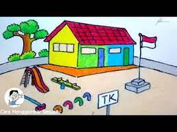 Download now aku sehat animasi anak paud tk. Cara Menggambar Sekolahan Tk Youtube