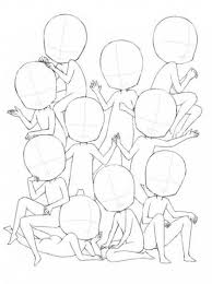 Drawing Poses Group Anime 28 Ideas Chibi Drawings Drawing Base Art Reference Poses Puedes elegir la expresión, el pelo y el atuendo de tu chibi. chibi drawings drawing base
